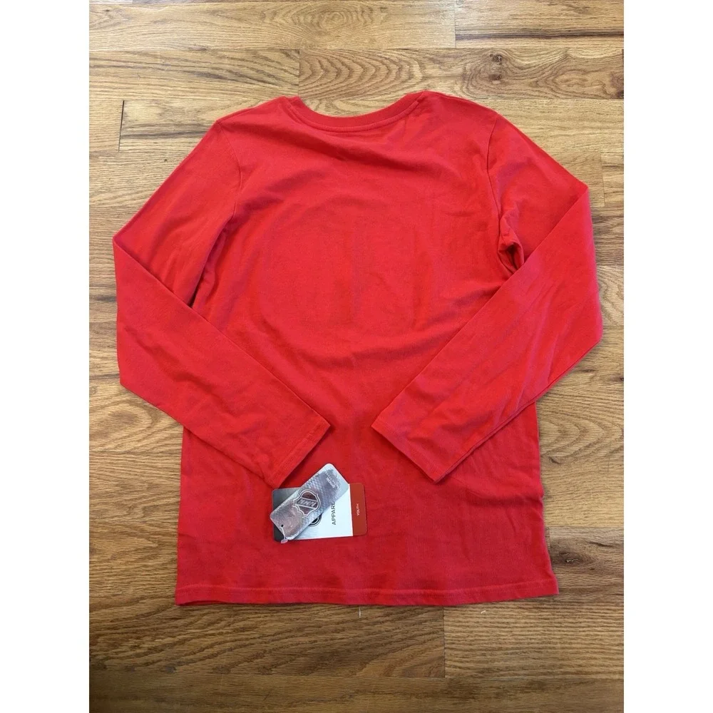NWT Chicago Blackhawks‎ NHL Long Sleeve Shirt Size Youth 14/16 XL Red Hockey